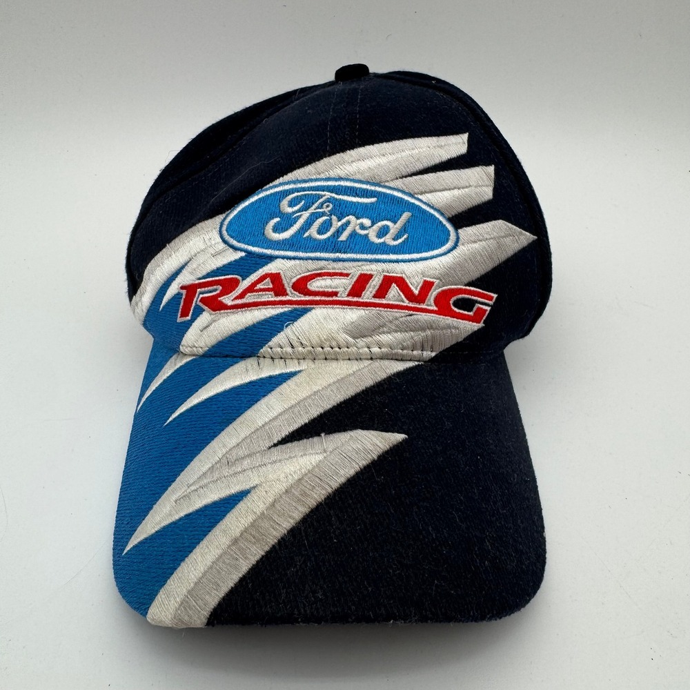 Ford Racing Adjustable Strapback Black‎ Blue Embroidered Cap Official Licensed